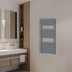 NRG Flat Panel Heated Towel Rail Bathroom Rad Radiator Anthracite - 1200x600mm