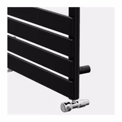 NRG Flat Panel Heated Towel Rail Bathroom Rad Radiator Black - 650x500mm