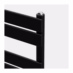 NRG Flat Panel Heated Towel Rail Bathroom Rad Radiator Black - 800x600mm