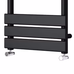 NRG Flat Panel Heated Towel Rail Bathroom Rad Radiator Black - 800x600mm