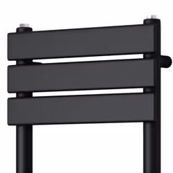 NRG Flat Panel Heated Towel Rail Bathroom Rad Radiator Black - 1200x450mm