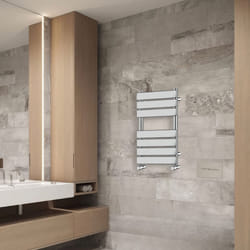 NRG Flat Panel Heated Towel Rail Bathroom Rad Radiator Chrome - 650x400mm