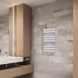 NRG Flat Panel Heated Towel Rail Bathroom Rad Radiator Chrome - 800x450mm