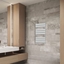 NRG Flat Panel Heated Towel Rail Bathroom Rad Radiator Chrome - 800x450mm