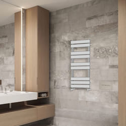 NRG Flat Panel Heated Towel Rail Bathroom Rad Radiator Chrome - 1000x450mm