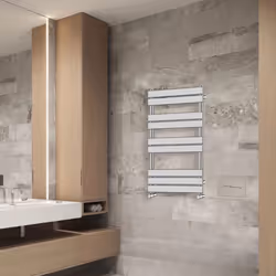NRG Flat Panel Heated Towel Rail Bathroom Rad Radiator Chrome - 1000x600mm