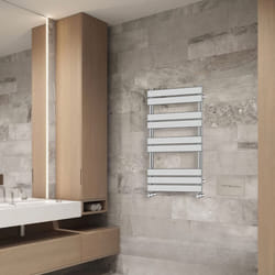 NRG Flat Panel Heated Towel Rail Bathroom Rad Radiator Chrome - 1000x600mm