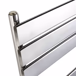NRG Flat Panel Heated Towel Rail Bathroom Rad Radiator Chrome - 1200x600mm