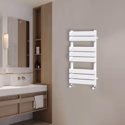 NRG Flat Panel Heated Towel Rail Bathroom Rad Radiator White - 800x450mm