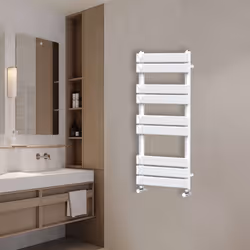 NRG Flat Panel Heated Towel Rail Bathroom Rad Radiator White - 1000x450mm