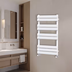 NRG Flat Panel Heated Towel Rail Bathroom Rad Radiator White - 1000x600mm
