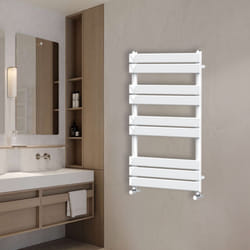 NRG Flat Panel Heated Towel Rail Bathroom Rad Radiator White - 1000x600mm