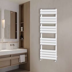 NRG Flat Panel Heated Towel Rail Bathroom Rad Radiator White - 1600x600mm