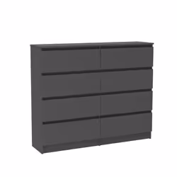 Modern Chest of Drawers Bedroom 8 Drawer Furniture Storage Bedside Cabinet - Dark Grey