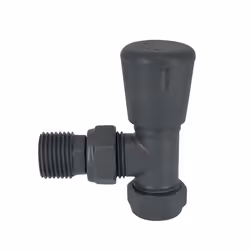 NRG Round Head Anthracite Angled Manual Radiator Valve Central Heating Taps