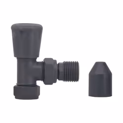 NRG Round Head Anthracite Angled Manual Radiator Valve Central Heating Taps