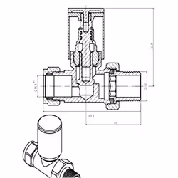 Modern Straight Round Radiator Valves Heated Towel Rail Rad Valves 15mm Chrome