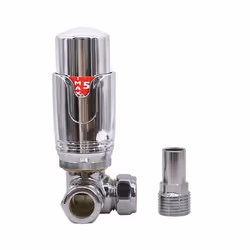 Corner Thermostatic Towel Rail Radiator Valve 15mm Central Heating Taps Chrome
