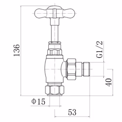 Towel Radiator Rail Valves Chrome Angle Central Heating Taps 15mm (Pair)