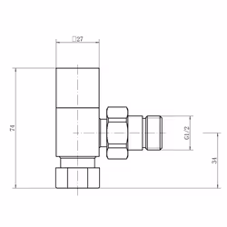Modern Square Towel Rail Angled Chrome Radiator Valves Certral Heating Taps 15 mm (Pair)