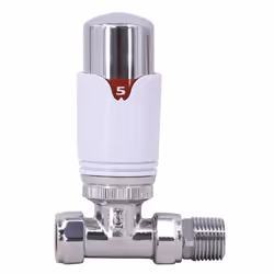 NRG Standard Chrome Straight Thermostatic Radiator Valve Central Heating Taps