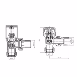 Anthracite Angled TRV Thermostatic Radiator Valve + Manual Valve Pack