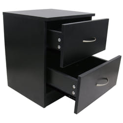 NRG Chest of Drawers With Metal Handles Bedroom Furniture Storage Cabinets - 2 Drawer-With Metal Handles, Black