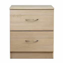 NRG Chest of Drawers With Metal Handles Bedroom Furniture Storage Cabinets - 2 Drawer-With Metal Handles, Oak