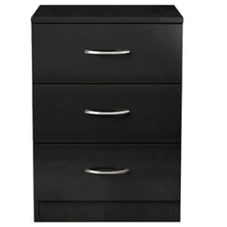 NRG Chest of Drawers With Metal Handles Bedroom Furniture Storage Cabinets - 3 Drawer-With Metal Handles, Black