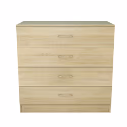 NRG Chest of Drawers With Metal Handles Bedroom Furniture Storage Cabinets - 4 Drawer-With Metal Handles, Oak