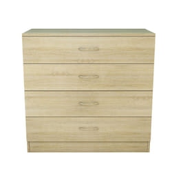 NRG Chest of Drawers With Metal Handles Bedroom Furniture Storage Cabinets - 4 Drawer-With Metal Handles, Oak