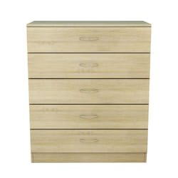 NRG Chest of Drawers With Metal Handles Bedroom Furniture Storage Cabinets - 5 Drawer-With Metal Handles, Oak