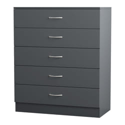 NRG Chest of Drawers With Metal Handles Bedroom Furniture Storage Cabinets - 5 Drawer-With Metal Handles, Grey