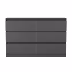 NRG Chest of Drawers Bedside Table Storage Drawer Unit Bedroom Furniture - 6 Drawer - Chest Of Drawers, Dark Grey