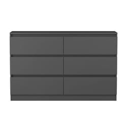 NRG Chest of Drawers Bedside Table Storage Drawer Unit Bedroom Furniture - 6 Drawer - Chest Of Drawers, Dark Grey