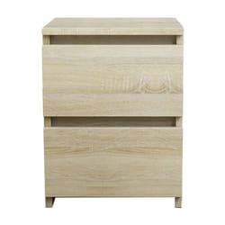 NRG Chest of Drawers Bedside Table Storage Drawer Unit Bedroom Furniture - 2 Drawer Bedside Cabinet, Oak