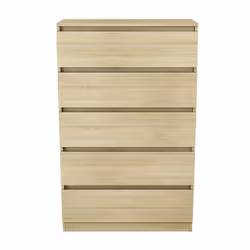 NRG Chest of Drawers Bedside Table Storage Drawer Unit Bedroom Furniture - 5 Drawer - Chest Of Drawers, Oak
