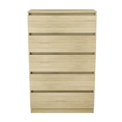 NRG Chest of Drawers Bedside Table Storage Drawer Unit Bedroom Furniture - 5 Drawer - Chest Of Drawers, Oak