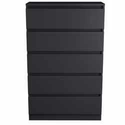 NRG Chest of Drawers Bedside Table Storage Drawer Unit Bedroom Furniture - 5 Drawer - Chest Of Drawers, Dark Grey