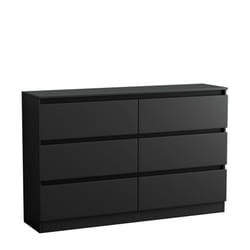 NRG Chest of Drawers Bedside Table Storage Drawer Unit Bedroom Furniture - 6 Drawer - Chest Of Drawers, Black