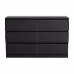 NRG Chest of Drawers Bedside Table Storage Drawer Unit Bedroom Furniture - 6 Drawer - Chest Of Drawers, Black