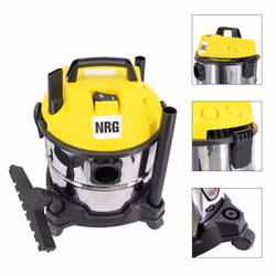 NRG Wet and Dry Vacuum Cleaner, 3 in 1 20L Capacity 18KPa Vacuum Cleaners with Blowing Function 18KPa Suction include Floor Brush Crevice Tool 1200W