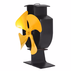 Lincsfire Upgrade 4 Blade Heat Powered Stove Fan for Wood/Log Burner Fireplace - Eco Friendly and Efficient Fan (Gold)