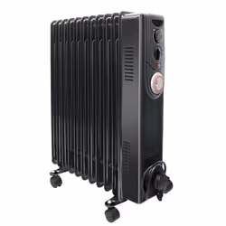 NRG Oil Filled Radiator Portable 11 Fin Electric Heater with Timer & Safety Tip Over Switch & Adjustable Thermostat (Black 2. ...