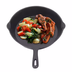 NRG Cast Iron Skillet Pan Enamel Frying Pan Grill Pan for Kitchen BBQ Hobs 10 Inch(25cm)