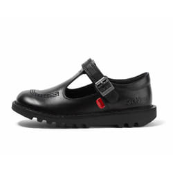 Kickers Junior's Kick T Vel Leather T Bar Shoes - UK 2 / EU 34