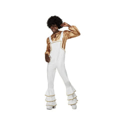Mens White 70s Glam Fancy Dress Costume (XL)