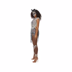 Womens Dark Spirit Warrior Fancy Dress Costume (Size 16-18)