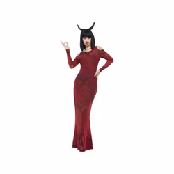 Womens Deluxe Red Devil Fancy Dress Costume (Size 8-10)
