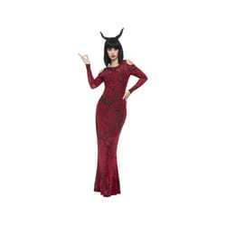 Womens Deluxe Red Devil Fancy Dress Costume (Size 8-10)